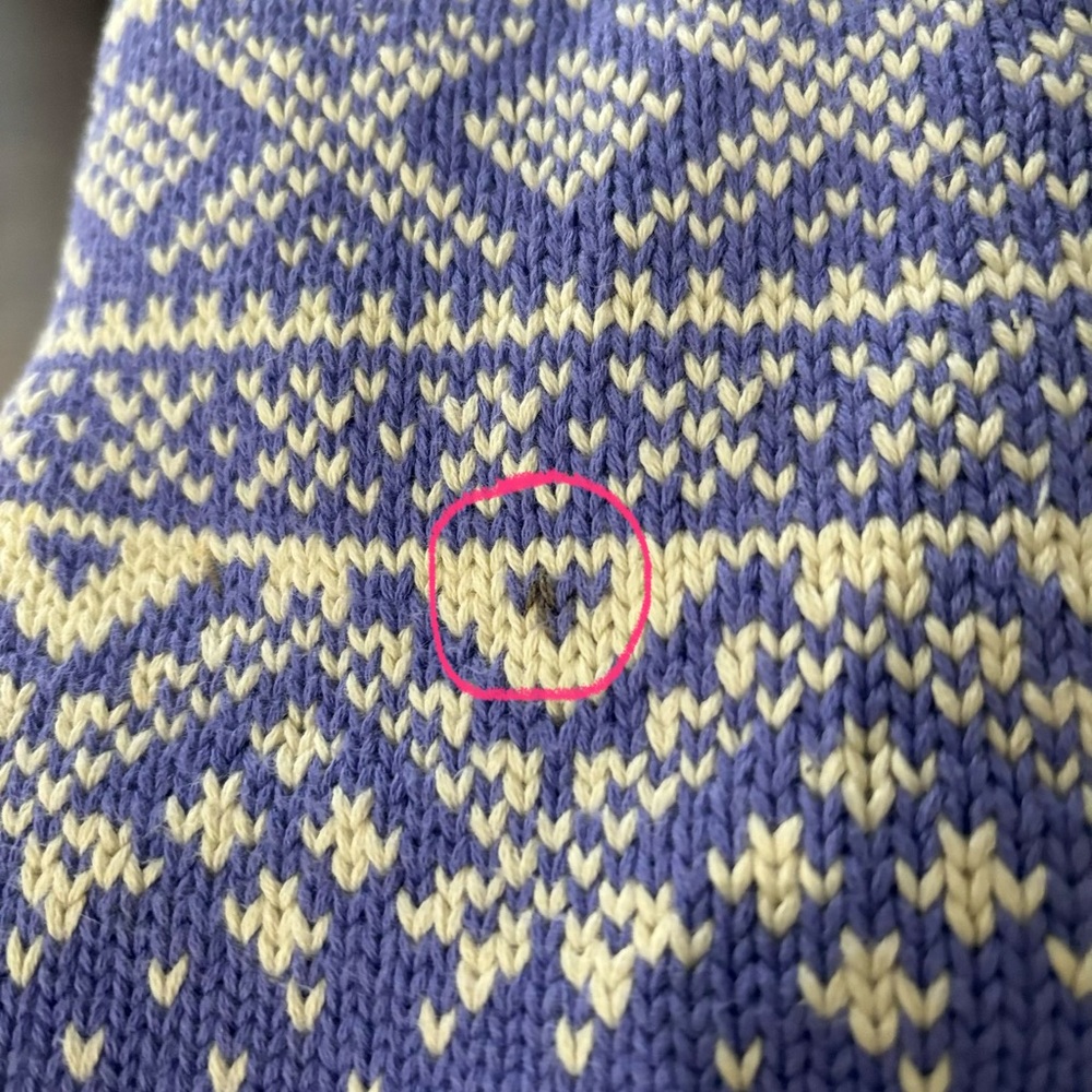 LL Bean Vintage Cotton Nordic Sweater - Picture 7 of 8